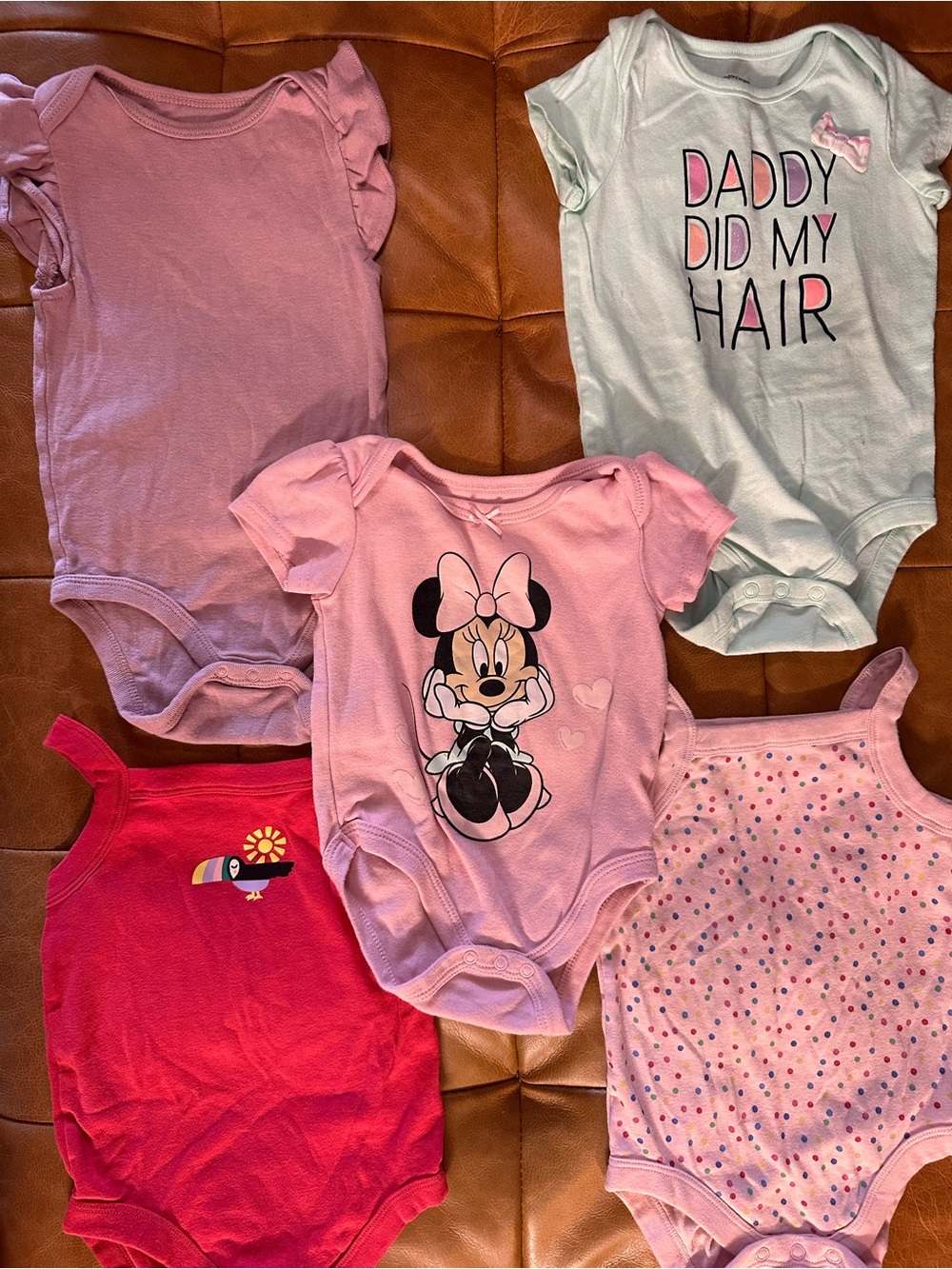 Disney Pink Minnie Mouse Bodysuit with Pastel Mix